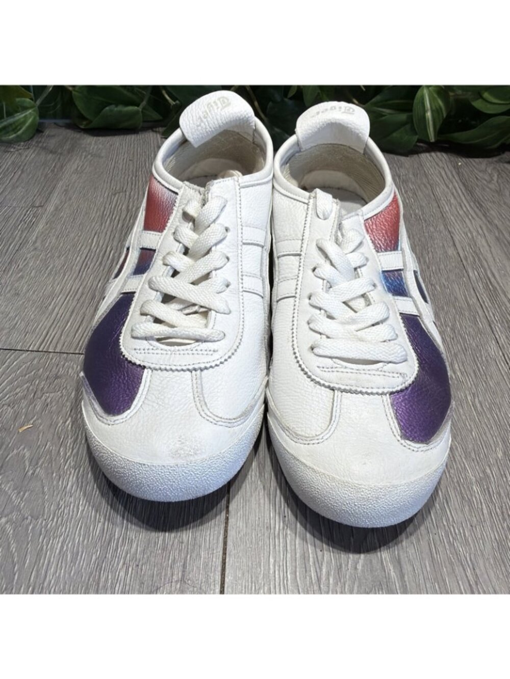 Onitsuka Tiger Mexico 66 Mens 5.5 Womens 7 White Purple Ribbon Ombre Sneakers - Picture 3 of 10